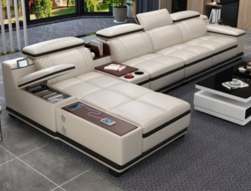 Ecksofa L-form Wohnlandschaft Eck Polstersofa Sitz Design Couch Sofas Weiß Sofa von JV Möbel