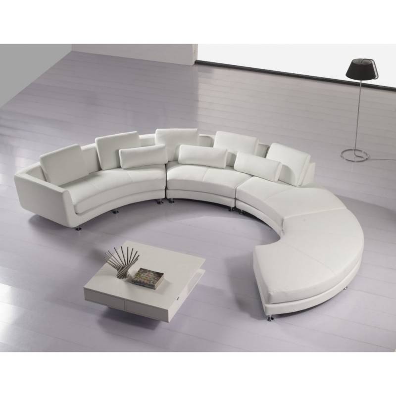 Ecksofa Moderne Rundcouch Runde Eck Polster Sofa Sitz Garnitur Leder Couch + USB von JV Möbel