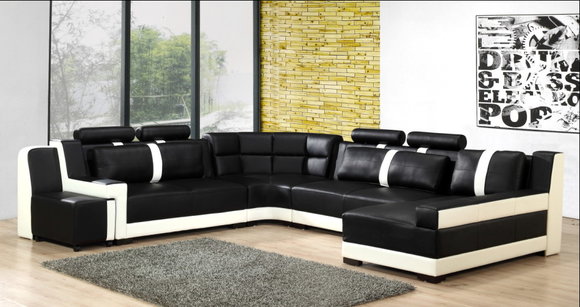 Ecksofa Polster Couch Sofa Wohnlandschaft Sitz Eck Garnitur Leder Textil PH26 von JV Moebel
