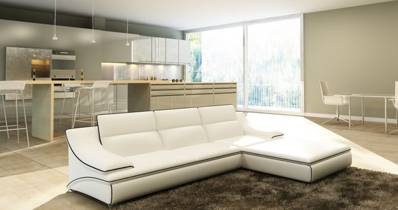Ecksofa Polster Couch Sofa Wohnlandschaft Sitz Eck Garnitur Leder Textil von JV Moebel