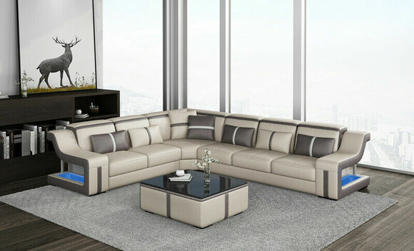 Ecksofa Sofa Couch Polster L-Form Wohnlandschaft Sitzgarnitur Sofas von JV Möbel