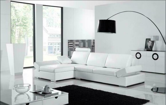 Ecksofa Sofa Couch Polster Wohnlandschaft Leder Eck Sofas Garnitur von JV Möbel