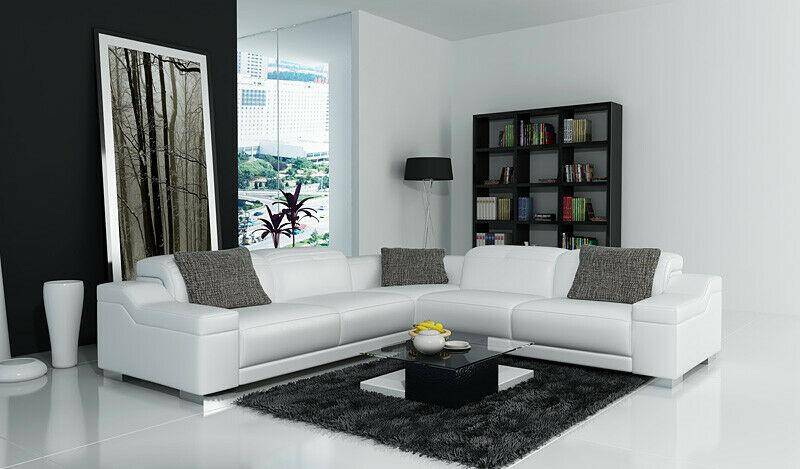 Ecksofa Sofa Couch Polster Wohnlandschaft Leder Eck Sofas Garnitur von JV Möbel