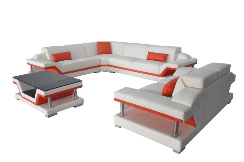 Ecksofa Sofa Eckgarnitur Couchtisch Komplett Set Sitz Polster Eckcouch Couch USB von JV Möbel