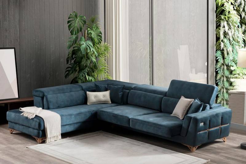 Ecksofa Sofa L-Form Ledersofa Couch Wohnlandschaft Garnitur Moderne Sofas von JV Möbel
