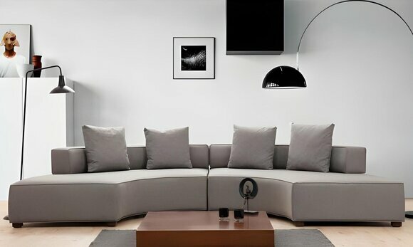 Ecksofa U-Form Modern Design Textil Material Weiß Einfarbig Textil Holz Ecksofa U-Form Modern Design Textil Material Weiß Einfarbig Textil Holz von JV Moebel