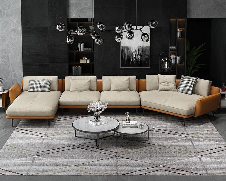 Ecksofa U-Form Wohnlandschaft Sofa Couch Polster Ecke Garnitur Stoff Sofas Leder von JV Möbel