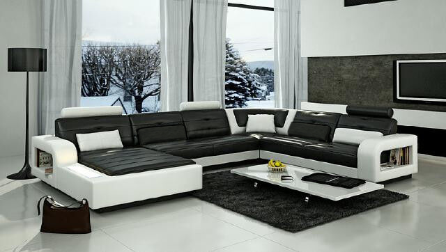 Ecksofa Wohnlandschaft Design Modern Material Kunstleder Garnitur H2209 SOFORT von JV Möbel