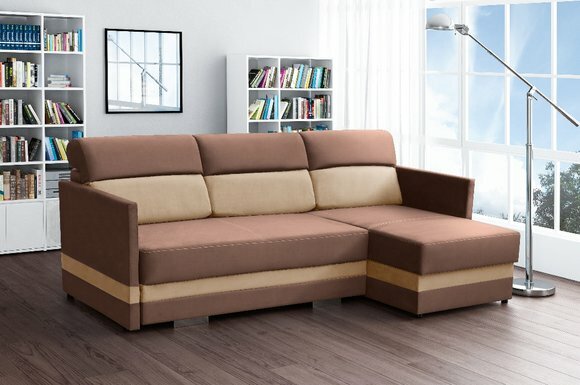 Ecksofa mit Schlaffunktion Bettfunktion Kasten Bett Sofa Wohnlandschaft von JV Möbel