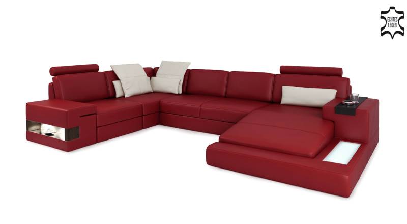 Ecksofa mit USB Sofa Couch Polster U Form Wohnlandschaft Ledersofa Designer Ecke Ecksofa mit USB Sofa Couch Polster U Form Wohnlandschaft Ledersofa Designer Ecke von JV Möbel