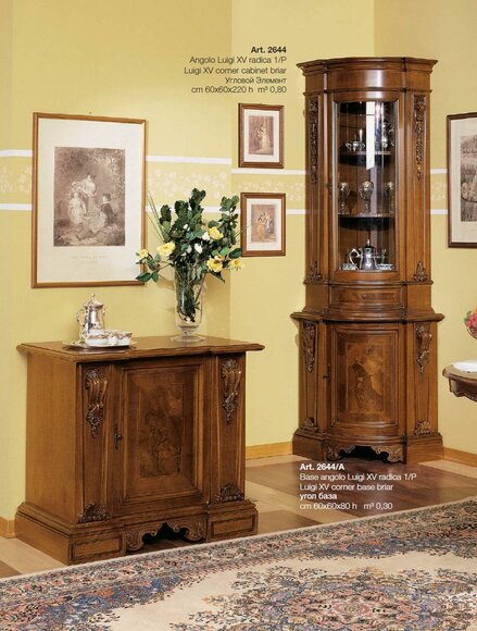 Eckvitrine Eckschrank Vitrine Schrank Holz Schränke Italienische Möbel Glas Neu von JV Möbel