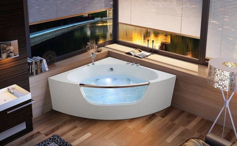 Eckwanne Eckbadewanne Whirlpool Relax Wanne Spa Indoor Badewanne von JV Möbel