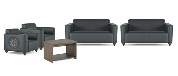 Edle Schwarze Büromöbel Edler Arbeitszimmer Dreisitzer Couchtisch Sessel Edle Schwarze Büromöbel Edler Arbeitszimmer Dreisitzer Couchtisch Sessel von JV Moebel