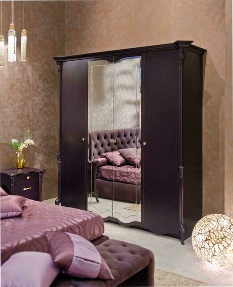 Edler Design Kleiderschrank mit Spiegel Schrank Schränke Italienische Möbel neu von JV Möbel