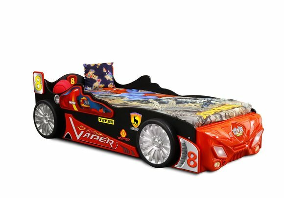 Edles Designer Kinderbett Rennwagen Schlaf Betten Kinder Möbel Bett + Matratze von JV Möbel