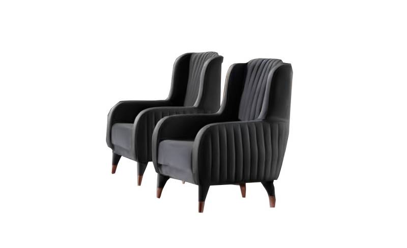 Einzelsessel Schwarz Designer 2x Lehnstuhl Polstersessel Luxus Möbel von JV Möbel