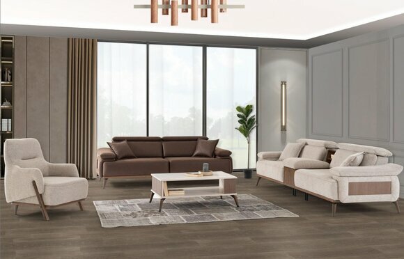 Elegante Couchgarnitur Designer Viersitzer Luxus Dreisitzer Stoffsessel Elegante Couchgarnitur Designer Viersitzer Luxus Dreisitzer Stoffsessel von JV Moebel