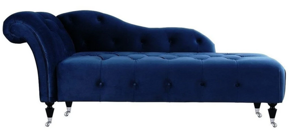 Elegante Liege Chesterfield Liegen mit Knöpfen Samt Chaiselounge Chaiselongue von JV Möbel
