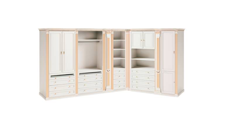 Eleganter Weißer Eckkleiderschrank Moderne Schlafzimmer Holz Schränke von JV Möbel