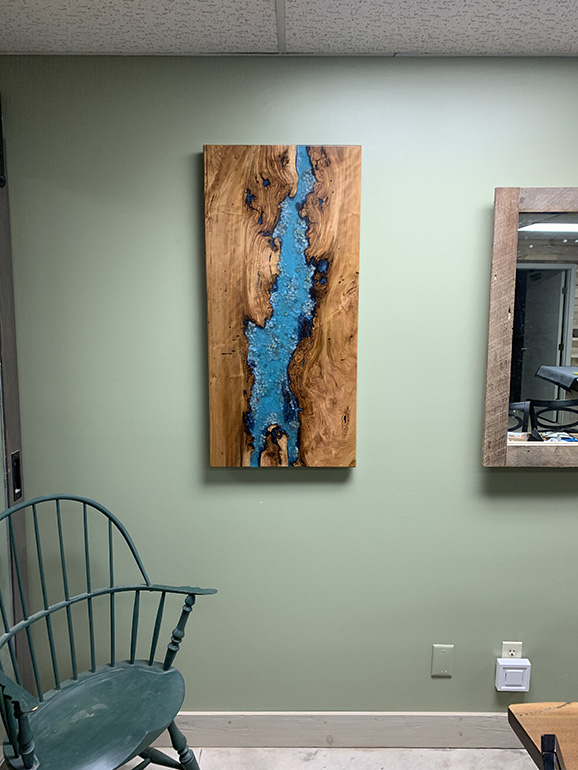 Epoxid Harz Wandbild Bild Bilder Echtes Holz Fluss Designer Waterfall Platte Neu von JV Möbel