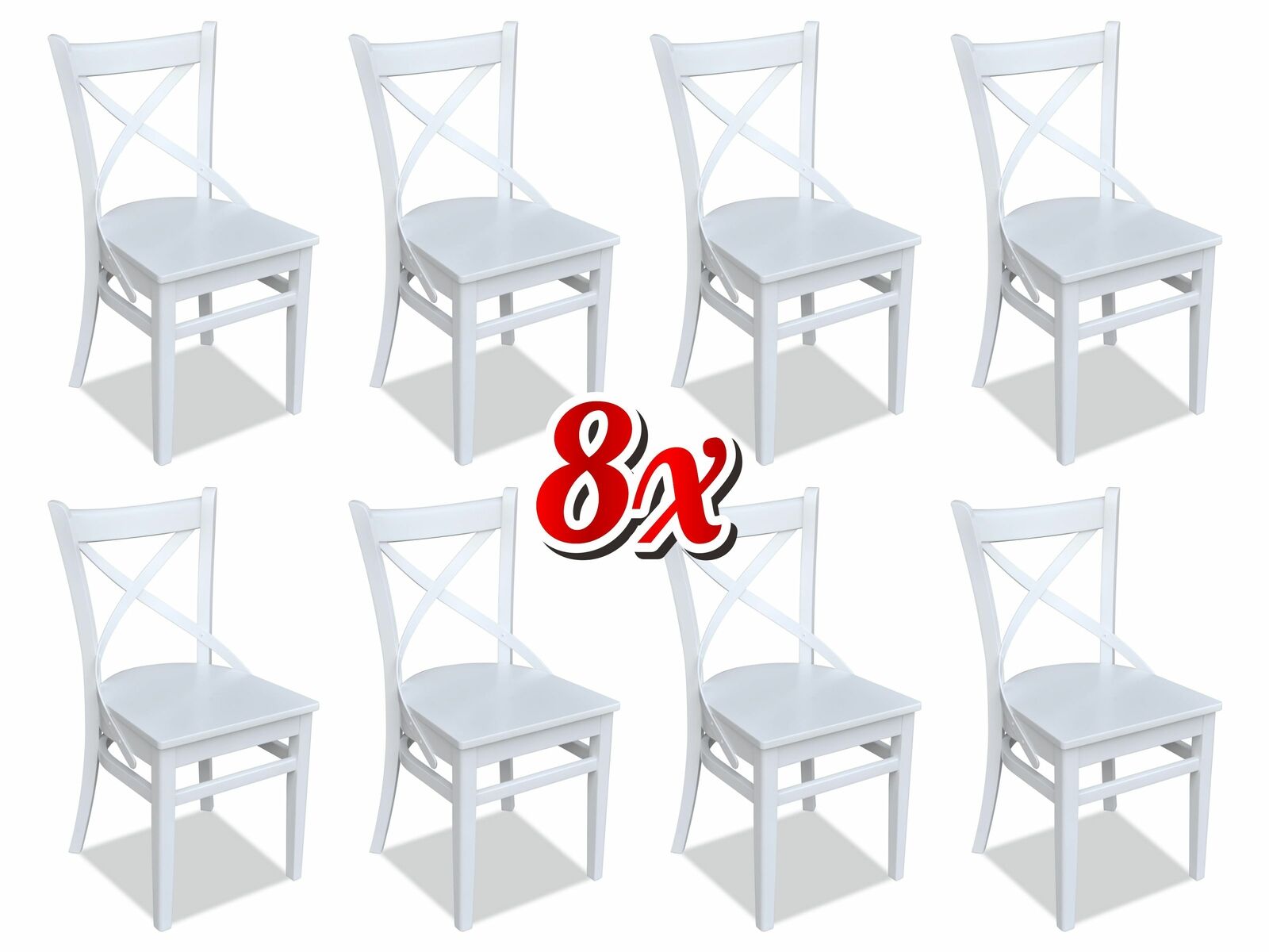 Ess Wohn Zimmer 8x Stühle Neu Stuhl Set Sessel Design Polster Lehn Leder Textil von JV Möbel