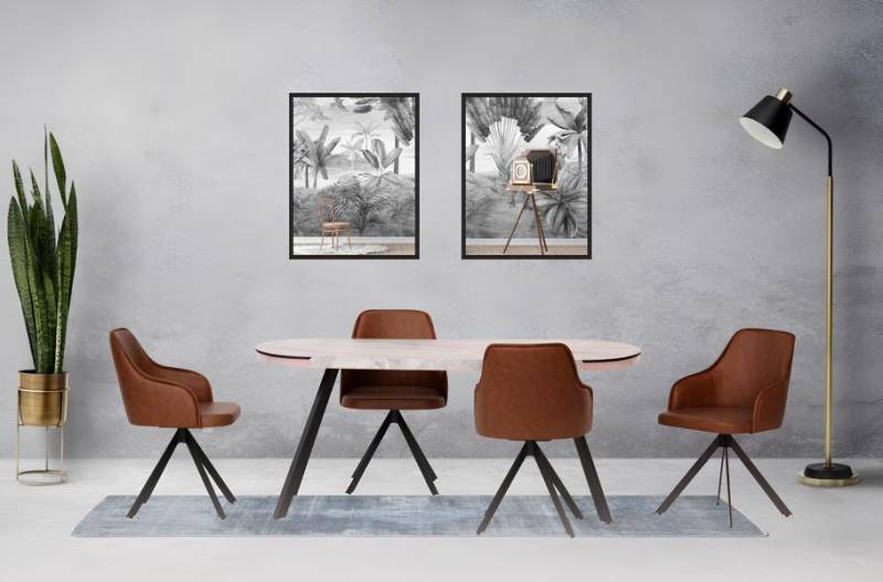 Essecke Esstisch Essgruppe Stühle Gruppe 7tlg Esszimmer Braun Tisch von JV Möbel