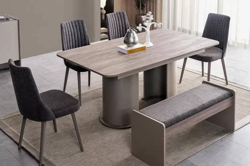 Essgarnitur 5-tlg. Esszimmer Set Esstisch 4 Stühlen Tisch Gruppe Garnitur von JV Möbel