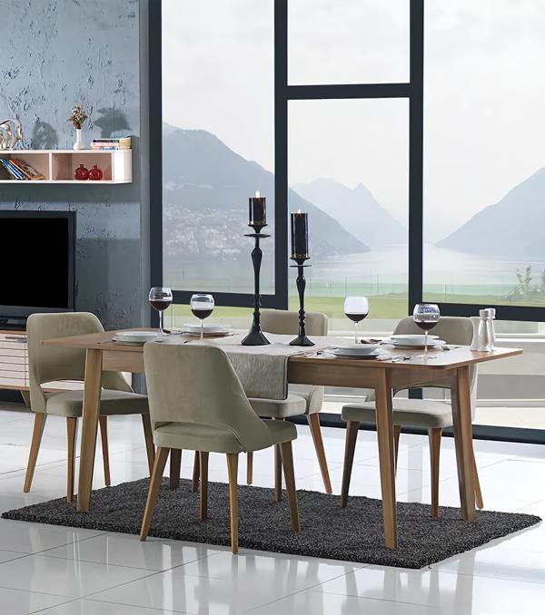 Essgarnitur Esszimmer Esstisch Essgruppe Polsterstühle Tisch + 4 x Lehnstuhl Set Essgarnitur Esszimmer Esstisch Essgruppe Polsterstühle Tisch + 4 x Lehnstuhl Set von JV Möbel