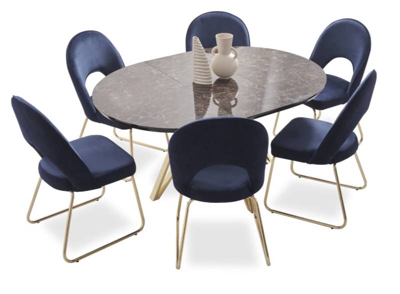 Essgruppe Moderne Stuhle Tisch Tische 7tlg. Esstisch 6 x Stühle Esszimmer Set von JV Möbel