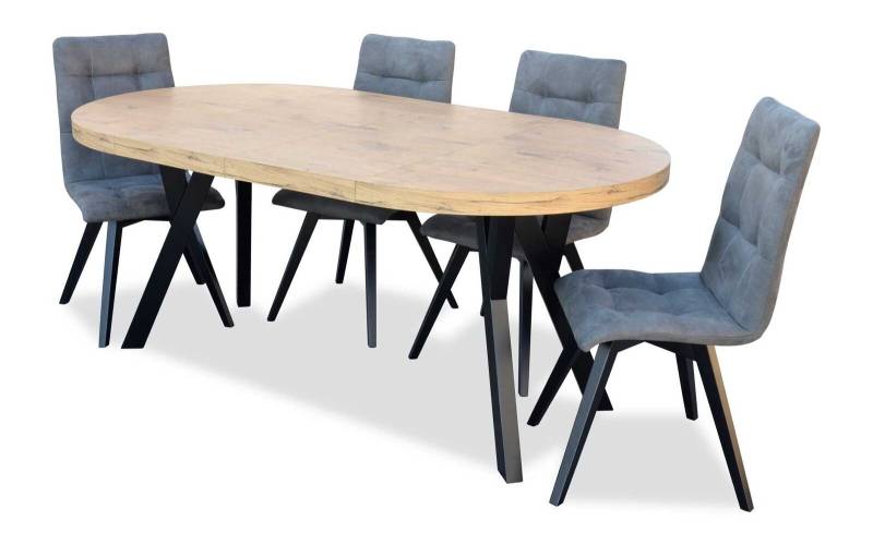 Esstisch 4 x Stühle Esszimmer Set Essgruppe Luxus Stühle Tisch 5tlg. von JV Möbel