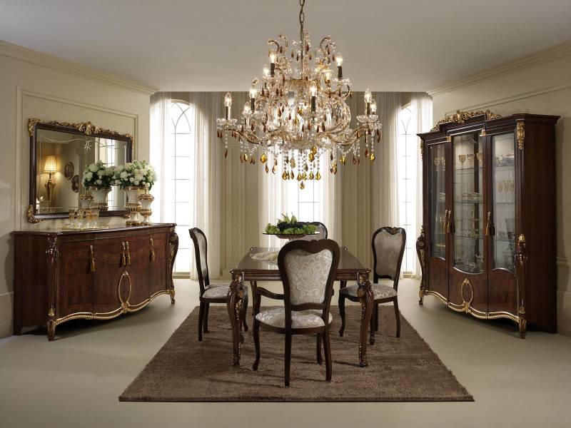 Esstisch 4x Stühle Vitrine Anrichte 8tlg. Esszimmer Set Gruppe Garnitur Tisch Esstisch 4x Stühle Vitrine Anrichte 8tlg. Esszimmer Set Gruppe Garnitur Tisch von JV Möbel