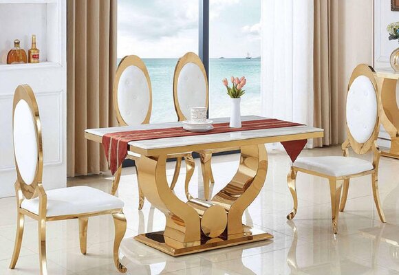 Esstisch Esszimmer Set Essgruppe Klassischer Tisch 5tlg Set Stuhl neu von JV Möbel
