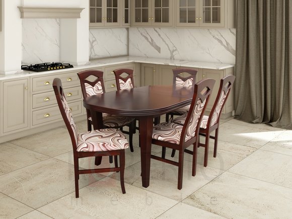 Esstisch Sitzgarnitur Tisch Stuhl Set Esszimmer Garnituren Design 6 Stühle Sets von JV Moebel