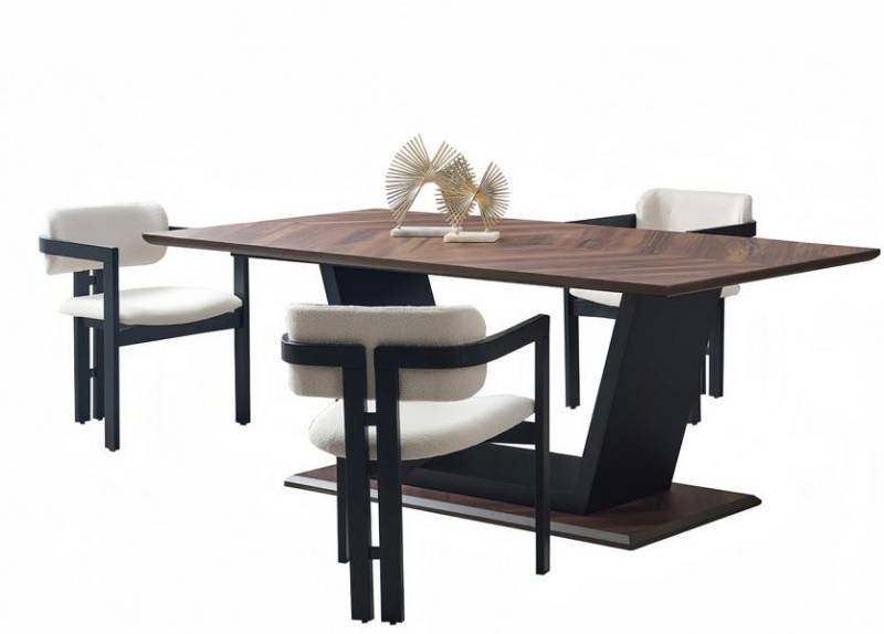Esstisch mit 4x Stühlen Küchentisch Essgruppe Esszimmer Holz Metall von JV Möbel