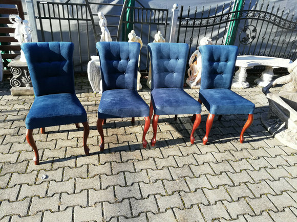 Esszimmer 4x Stuhl Set Stühle Garnitur Polster Lehn Wohnzimmer Holz SAMT NEU Esszimmer 4x Stuhl Set Stühle Garnitur Polster Lehn Wohnzimmer Holz SAMT NEU von JV Möbel