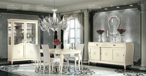 Esszimmer Esstisch Stuhl Kommode Vitrine Ess Tisch Gruppe Holz Italy Set 7tlg Esszimmer Esstisch Stuhl Kommode Vitrine Ess Tisch Gruppe Holz Italy Set 7tlg von JV Möbel