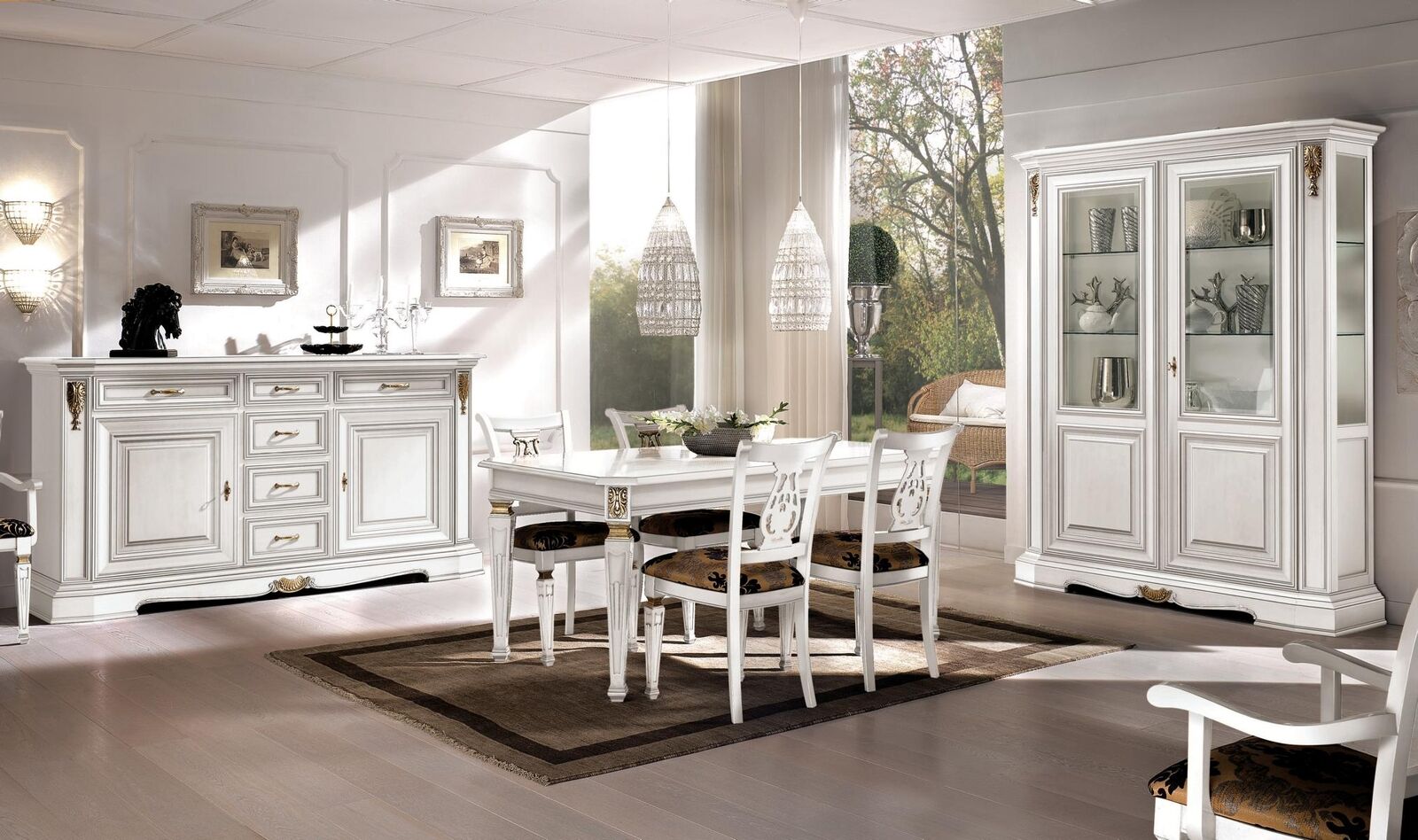 Esszimmer Esstisch Stuhl Kommode Vitrine Gruppe Garnitur Holz Weiß Set 7tlg Neu Esszimmer Esstisch Stuhl Kommode Vitrine Gruppe Garnitur Holz Weiß Set 7tlg Neu von JV Möbel