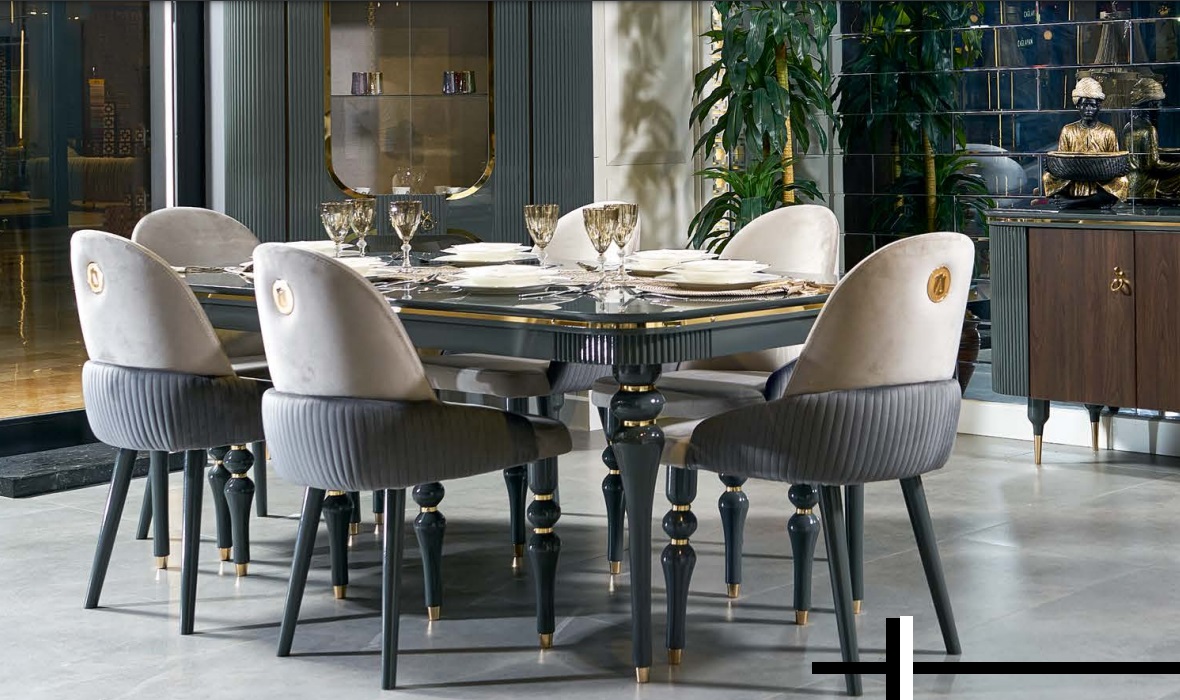 Esszimmer Garnitur Lehn Samt Textil Stuhl 6x Stühle Gruppe Set Holz Sofort von JV Möbel