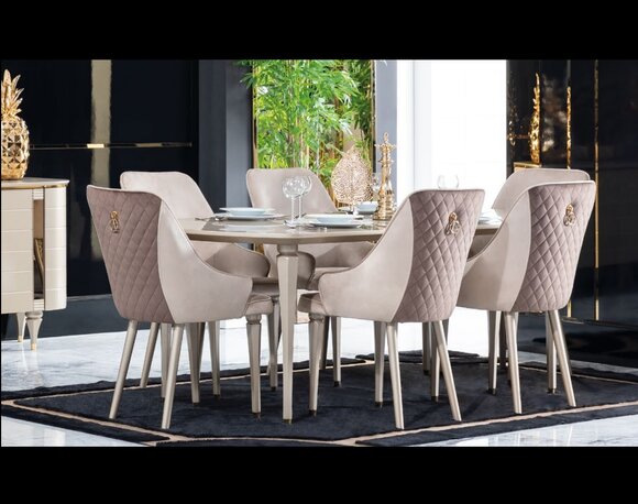 Esszimmer Garnitur Set Tisch 6x Stühle Stuhl Komplettes Neu Set Essgruppe 7tlg. Esszimmer Garnitur Set Tisch 6x Stühle Stuhl Komplettes Neu Set Essgruppe 7tlg. von JV Möbel