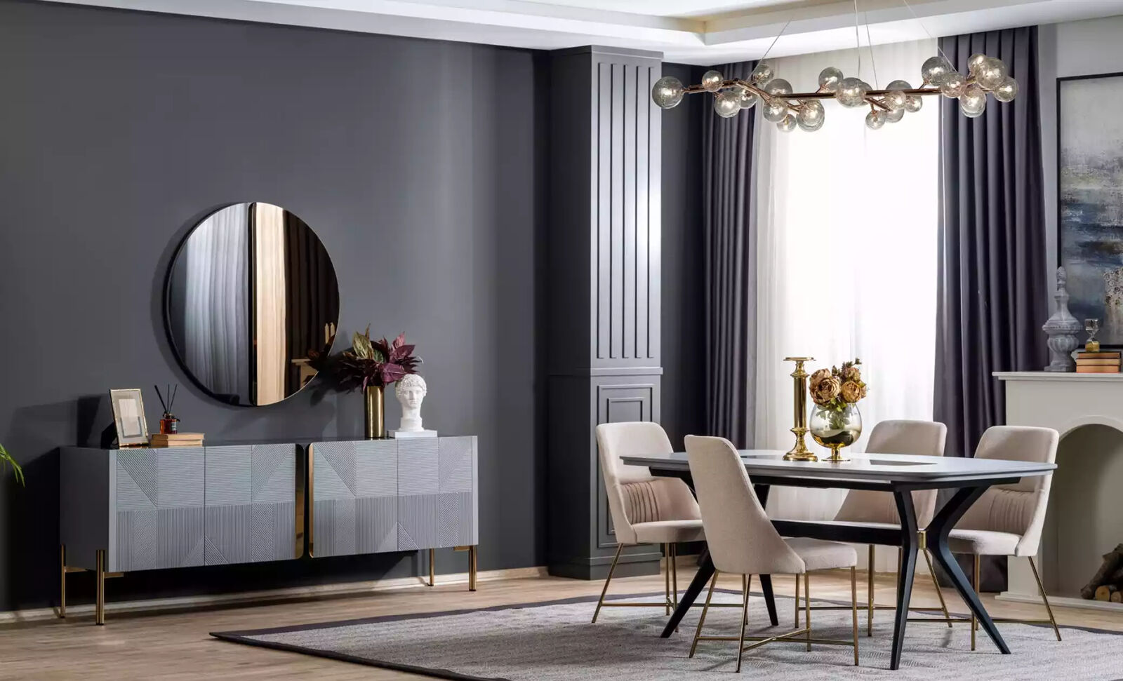 Esszimmer Holz Essgruppe Set Gruppe Tisch 4x Stühle Essgarnitur Design 7tlg Esszimmer Holz Essgruppe Set Gruppe Tisch 4x Stühle Essgarnitur Design 7tlg von JV Möbel