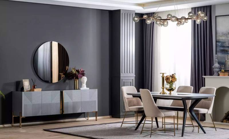 Esszimmer Holz Essgruppe Set Gruppe Tisch 4x Stühle Essgarnitur Design 7tlg von JV Möbel