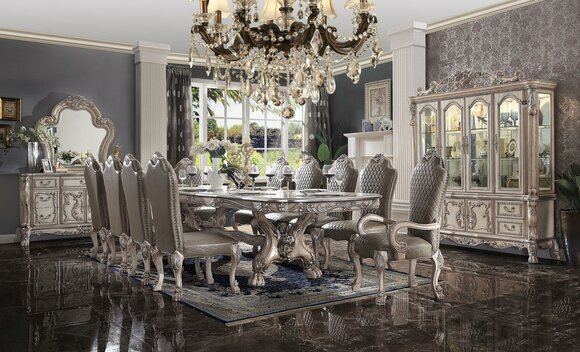 Esszimmer Komplette Garnitur Tisch Anrichte 10x Stühle Set Vitrine Barock 14tlg. Esszimmer Komplette Garnitur Tisch Anrichte 10x Stühle Set Vitrine Barock 14tlg. von JV Möbel