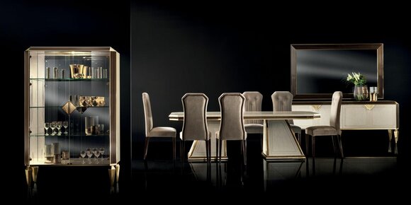 Esszimmer Set 10tlg. Garnitur Vitrine Tisch 6x Stuhl Anrichte Spiegel Möbel Holz Esszimmer Set 10tlg. Garnitur Vitrine Tisch 6x Stuhl Anrichte Spiegel Möbel Holz von JV Möbel