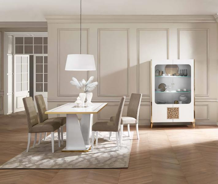 Esszimmer Set 6tlg Holzmöbel Luxus Esstisch 4x Stühle Modern Essgarnitur Design von JV Möbel
