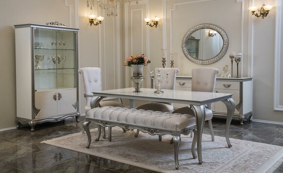 Esszimmer Set 9tlg Esstisch Stuhl Kommode Vitrine Spiegel Ess Tische Holz Esszimmer Set 9tlg Esstisch Stuhl Kommode Vitrine Spiegel Ess Tische Holz von JV Möbel