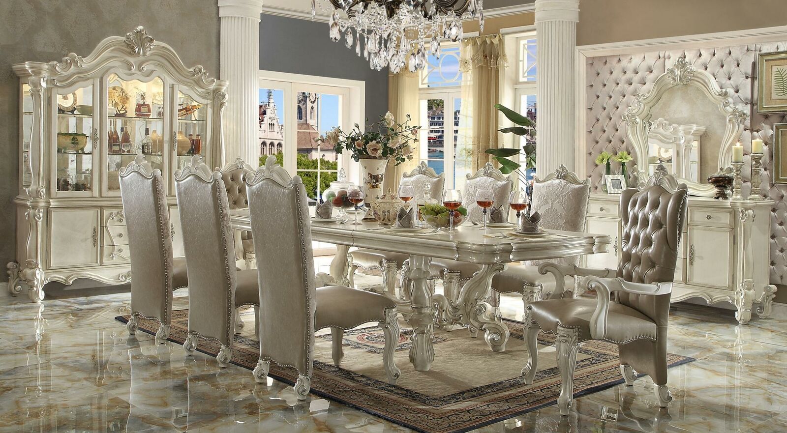 Esszimmer Set Barock Rokoko Tisch 8x Stühle Buffet Spiegel Kommode Esszimmer Set Barock Rokoko Tisch 8x Stühle Buffet Spiegel Kommode von JV Möbel