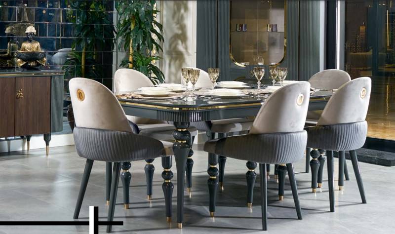 Esszimmer Set Ess Gruppe Holz Tisch Tische Komplett 7tlg Set Esstisch 6x Stühle Esszimmer Set Ess Gruppe Holz Tisch Tische Komplett 7tlg Set Esstisch 6x Stühle von JV Möbel