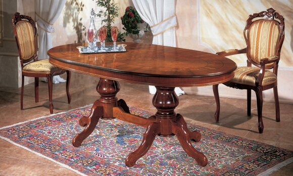 Esszimmer Set Essgruppe Klassischer Echt Holz Set Stuhl Garnitur 2x Stühle 3tlg von JV Möbel