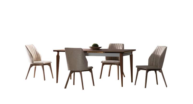 Esszimmer Set Esstisch + 4x Stuhle 5tlg Set Küchentisch Polsterstühle Essgruppe von JV Möbel