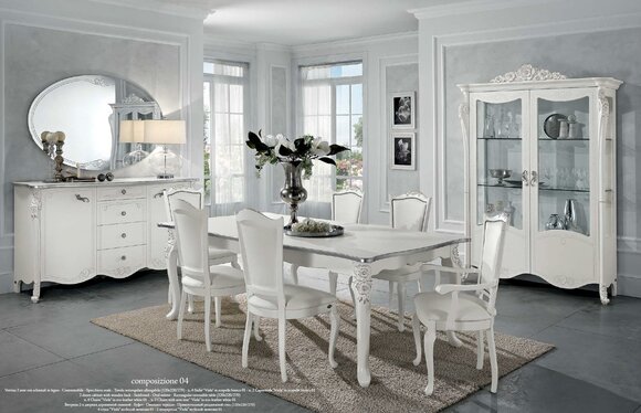 Esszimmer Set Esstisch 6x Stühle Kommode Vitrine Gruppe Garnitur Itanien 9tlg. von JV Möbel